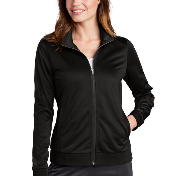 Ladies Tricot Sleeve Stripe Track Jacket Thumbnail